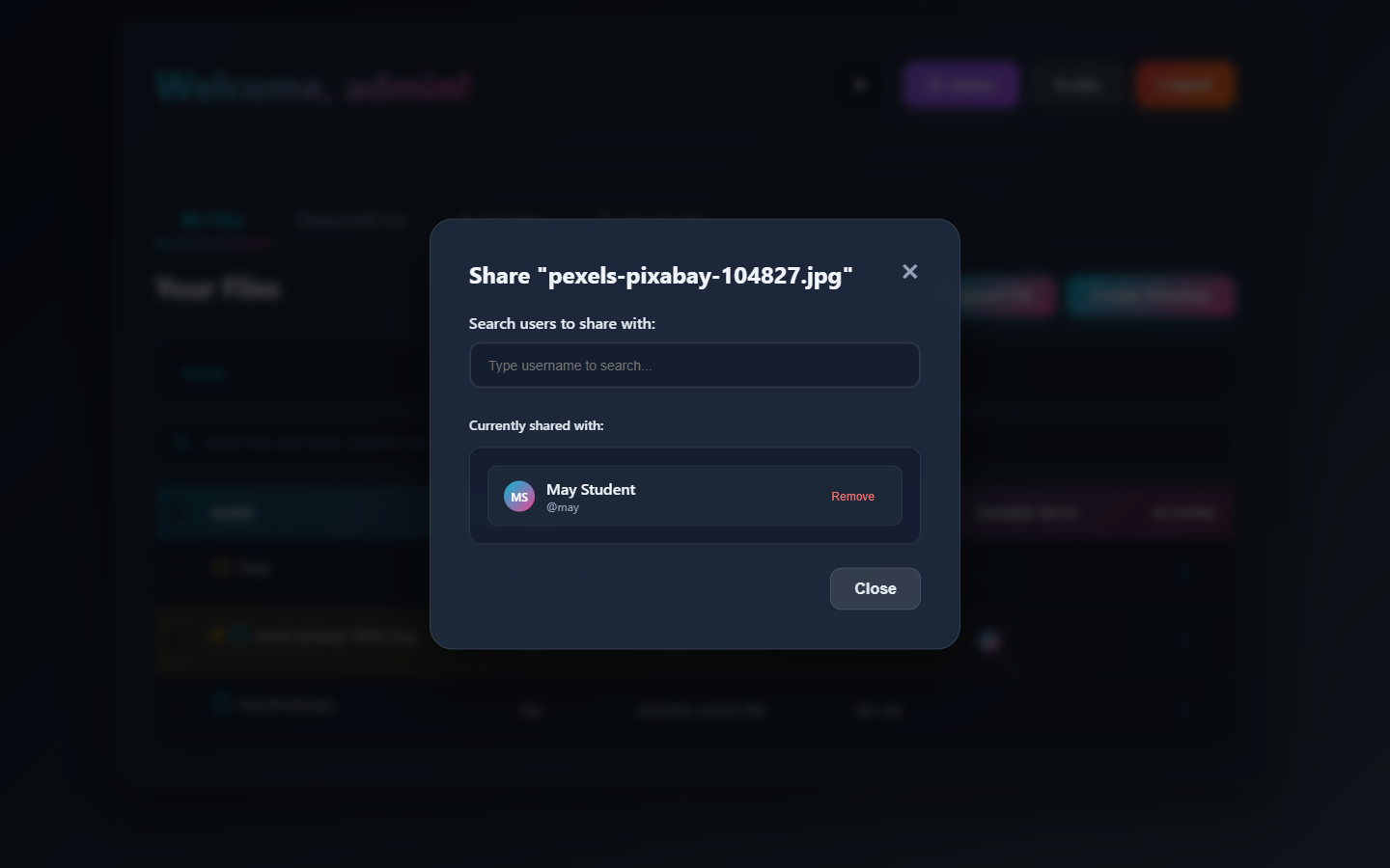 Share modal